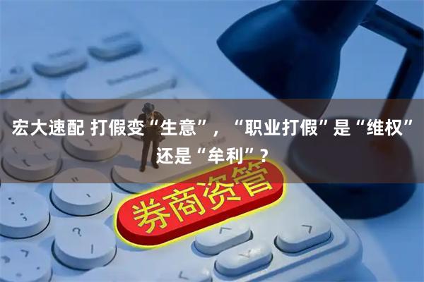 宏大速配 打假变“生意”，“职业打假”是“维权”还是“牟利”？